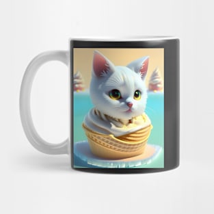 Adorable Cat Illustration - Modern Digital Art Mug